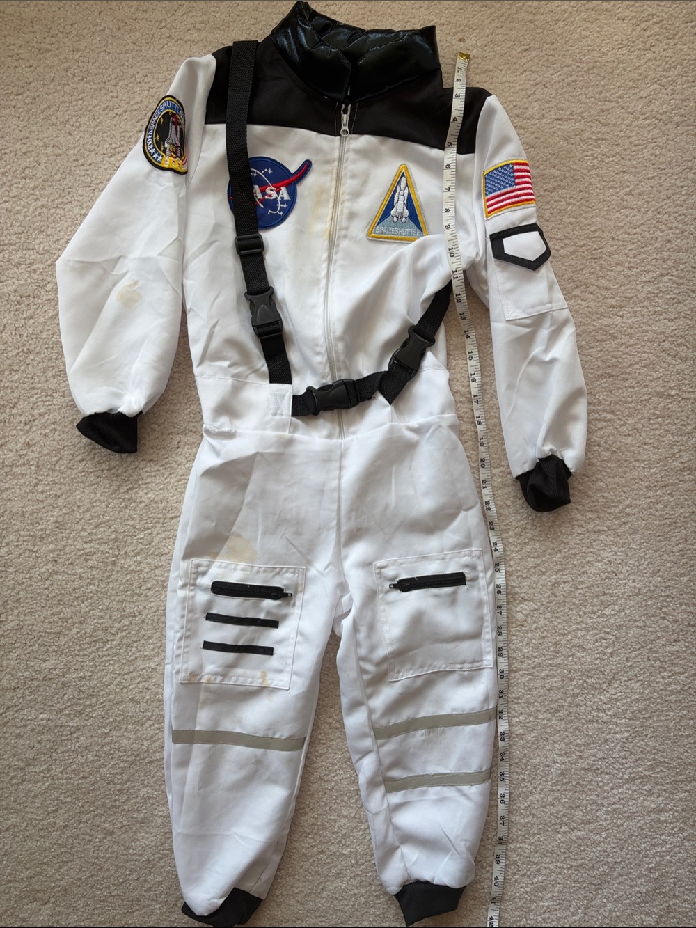 Halloween costume: Kids White NASA-Inspired Space Flight Jumpsuit with helmet